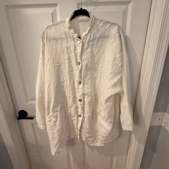 bryn Walker Jackets & Blazers - Bryn Walker Daunta Jacket Womens Large 100% Linen Boxy Lagenlook Oversized